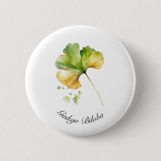 Kräuterleben: Ginkgo Biloba anpassbar Button (Vorderseite)