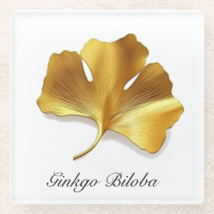 Kräuterleben: Golden Ginkgo Biloba individuell anp Glasuntersetzer