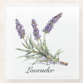 Kräuterleben: Lavendel, anpassbar Glasuntersetzer