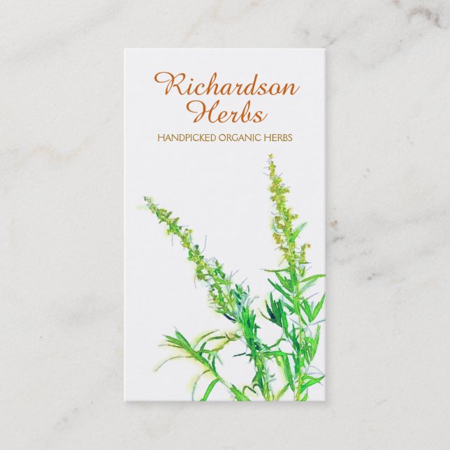 Kräuterpflanze Bio Gartenanlage Holistic Health Visitenkarte (Vorderseite)