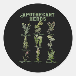 Kräuterpflanze Botanische Pflanze Kernbrennstoff Runder Aufkleber