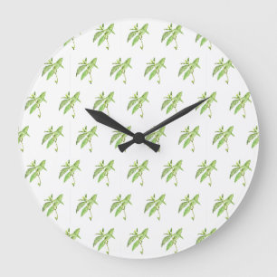 Kräuterpflanze Pflanze Grüngarten Aquarell Große Wanduhr