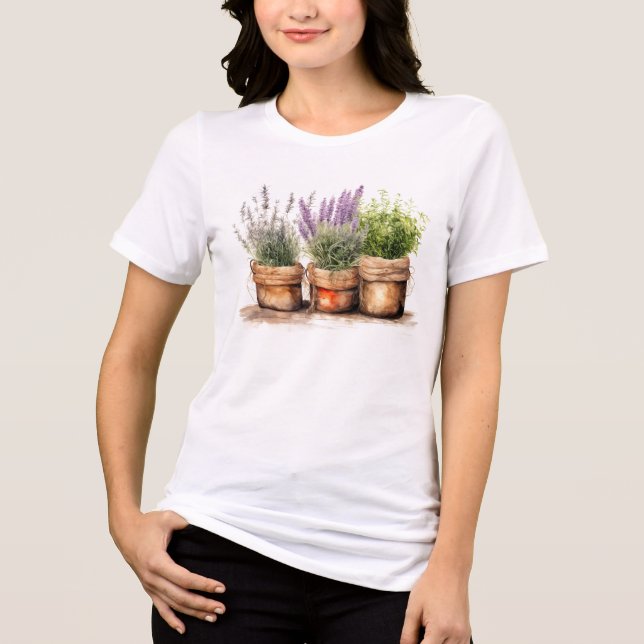 Kräuterpflanzen-Pflanze Tri-Blend Shirt (Vorderseite)