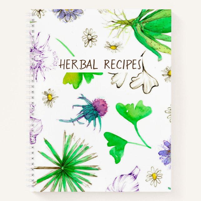 Kräuterrezepte Medizinische Kräuter Thistle Ginger Notizbuch (Vorderseite)