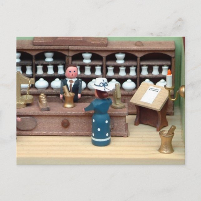 Kräutershop Puppenhaus Postkarte (Vorderseite)