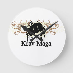 Krav Maga Durchschlag Runde Wanduhr