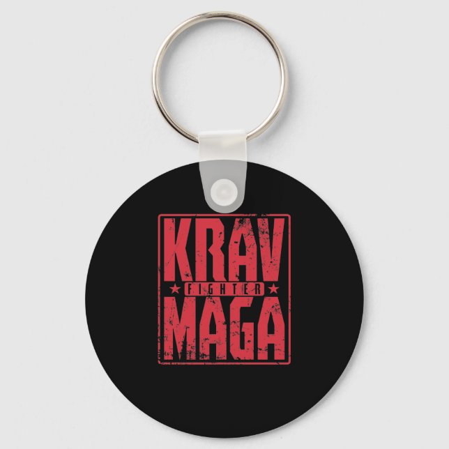 Krav Maga Fighter im Training Schlüsselanhänger (Vorderseite)