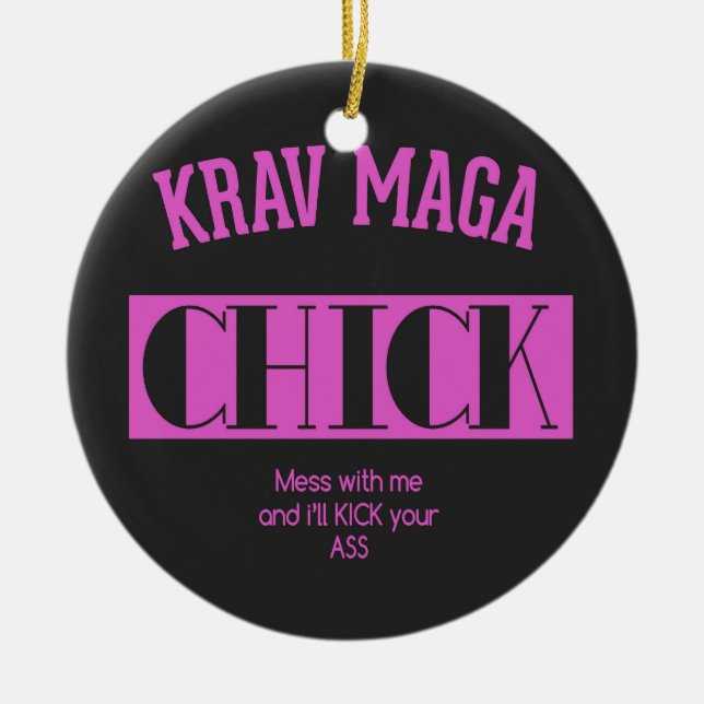 Krav Maga Küken - Verwirrung mit mir Keramik Ornament (Vorne)
