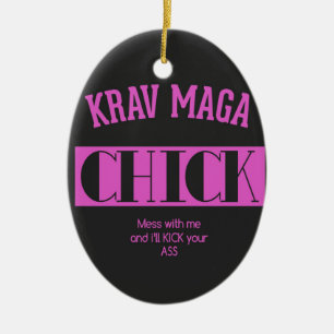 Krav Maga Küken - Verwirrung mit mir Keramik Ornament