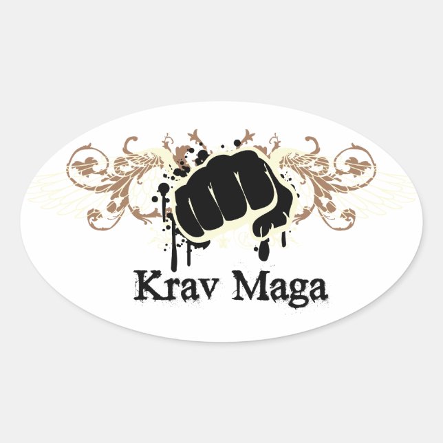 Krav Maga Punch Ovaler Aufkleber (Vorderseite)