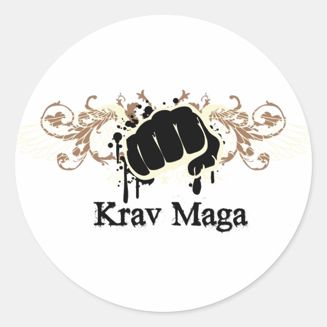 Krav Maga Punch Runder Aufkleber (Vorderseite)