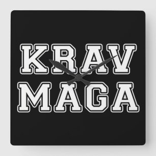 Krav Maga Quadratische Wanduhr