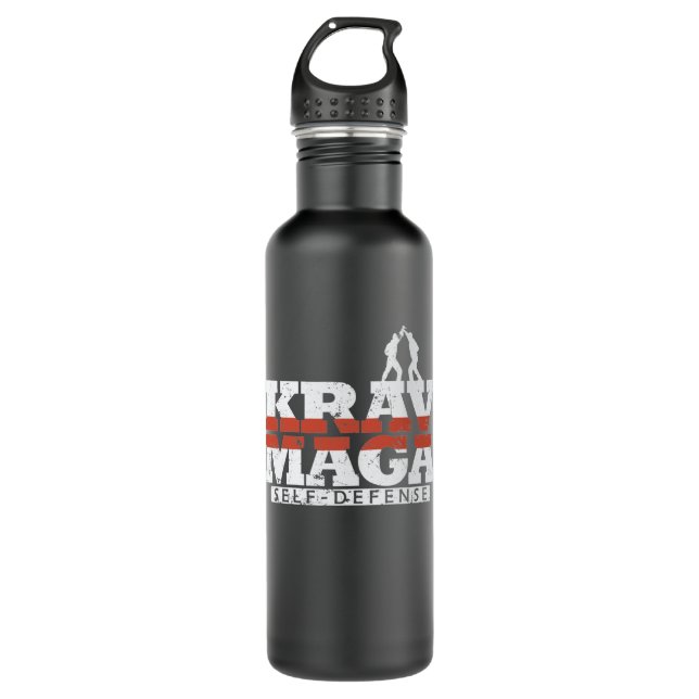Krav Maga Selbstverteidigungskampf Edelstahlflasche (Vorderseite)