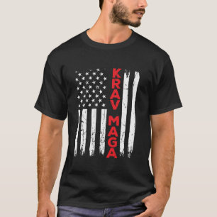 Krav Maga Self Defense USA Flag Amerika T-Shirt