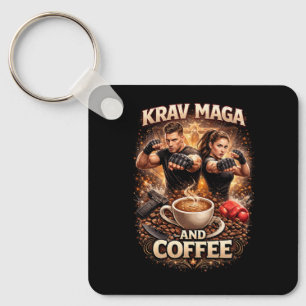 Krav Maga und Kaffee Schlüsselanhänger
