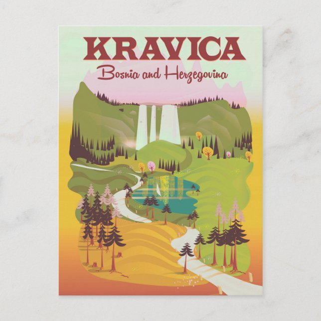 Kravica Wasserfälle Bosnien und Herzegowina Postkarte (Vorderseite)