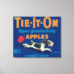Krawatte auf dem Apple-Etikett (blau) - Tieton, WA Leinwanddruck