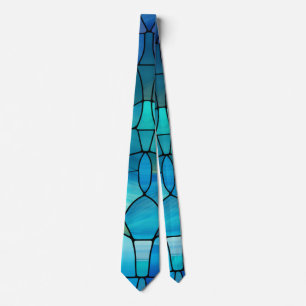 Krawatte aus blau gefestigtem Glas - künstlerische