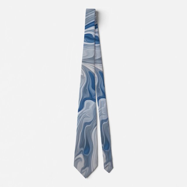 Krawatte aus grauem und blauem Marmor (Vorderseite)