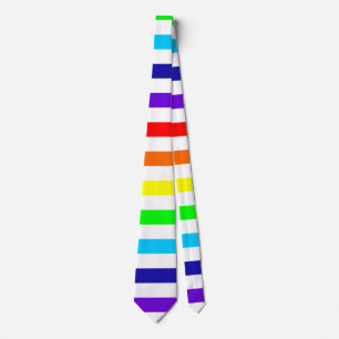 Krawatte aus weißem Regenbogen (Horizontale Strei