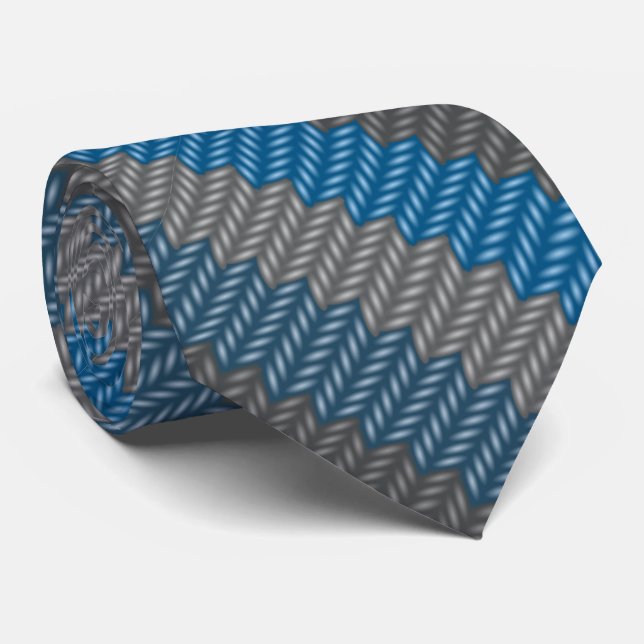 Krawatte aus Wolle bedruckte blaue Woll-Springnäge (Gerollt)