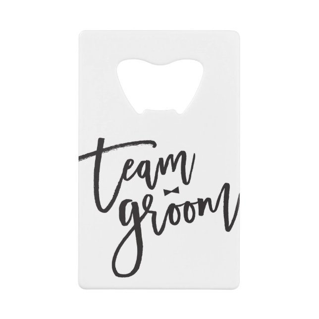 Krawatte-Bachelor-Party-Hochzeit im Team Groom Kreditkartenflaschenöffner (Vorderseite)