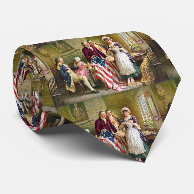 Krawatte Betsy Ross George Washington (Gerollt)