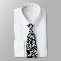 Krawatte Black and White Paisley