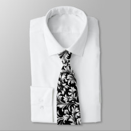 Krawatte Black and White Paisley