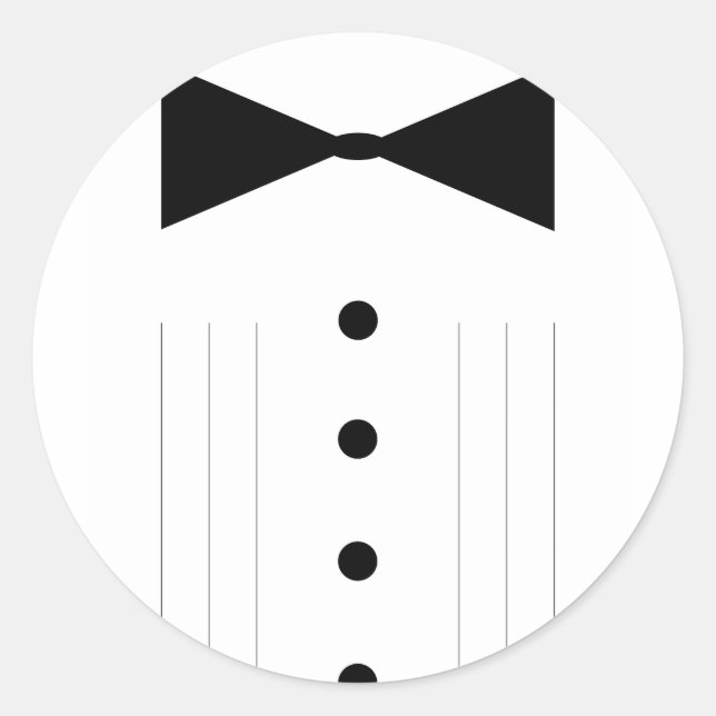 Krawatte Bowtie Tuxedo Runder Aufkleber (Vorderseite)
