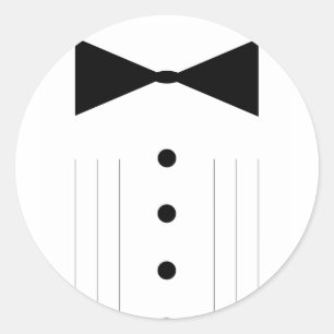 Krawatte Bowtie Tuxedo Runder Aufkleber