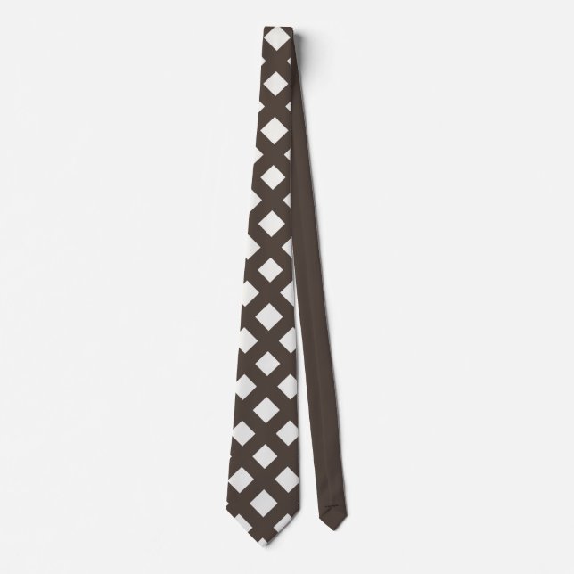 Krawatte Brown and Cream Gingham (Vorderseite)