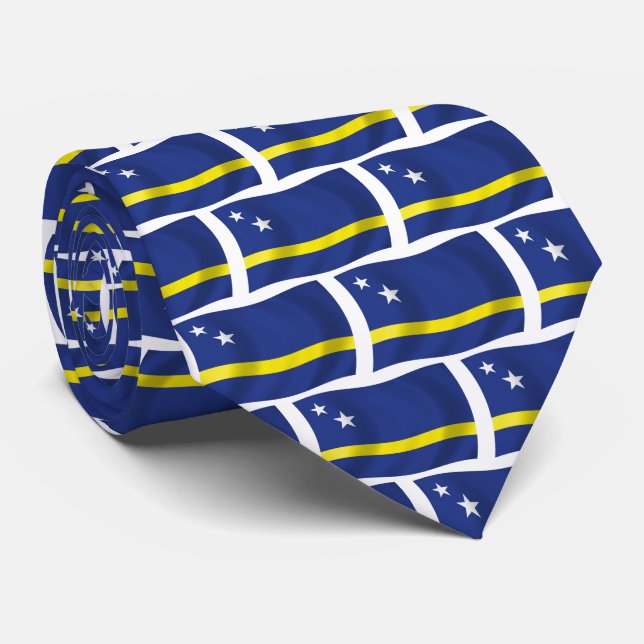 Krawatte der Flagge Curacao (Gerollt)