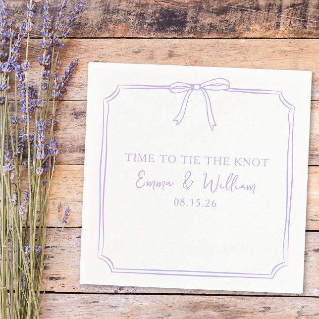 "Krawatte Der Knoten" Elegante Bow Lavender Chic W Serviette (Lavender napkins with a chic bow design—perfect to "Tie the Knot" in style. Personalize yours today!)