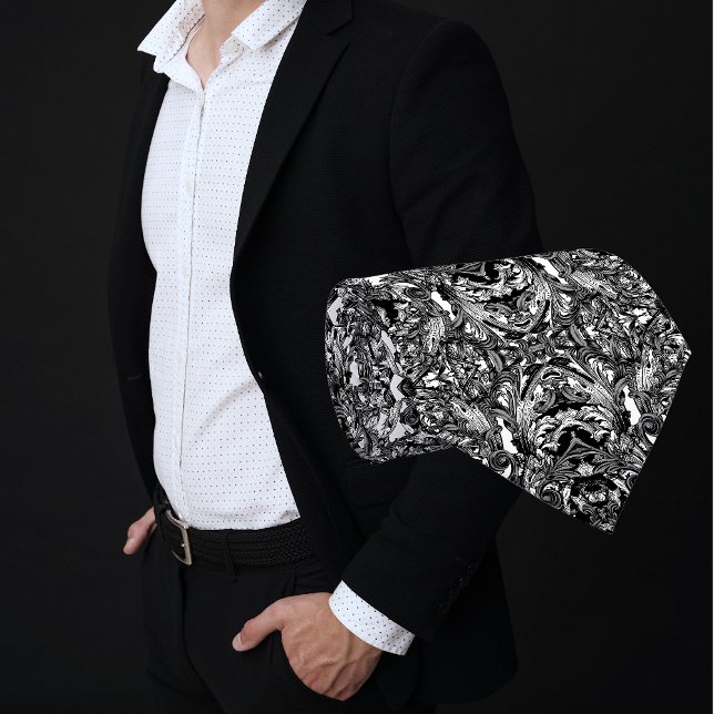 KRAWATTE DER SCHWARZEN UND WEISSEN ITALIENISCHEN B (Von Creator hochgeladen)