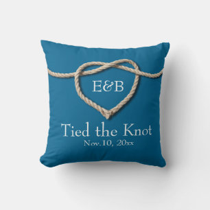 Krawatte des Knot Turquoise Hochzeitskissen Kissen