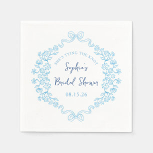 "Krawatte des Knotens" Etwas Blue Bow Brautparty Serviette