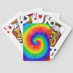 Krawatte Die Regenbogen in der Alkoholtinte Spielkarten