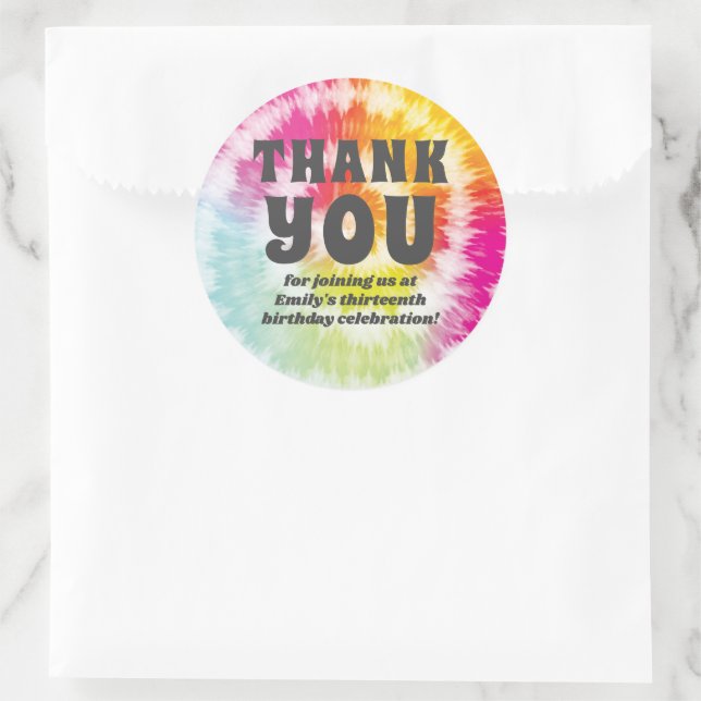 Krawatte-Dye Birthday Classic Round Sticker (Tasche)