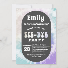 Krawatte Dye Birthday Party Girl Rainbow Sleepover Einladung