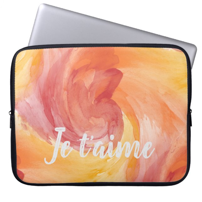 Krawatte-Dye Flame Rote Orangefarbene farbige Lieb Laptopschutzhülle (Vorderseite)