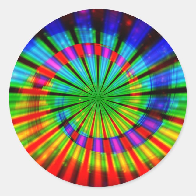 Krawatte-Dye Groovy Rainbow Runder Aufkleber (Vorderseite)