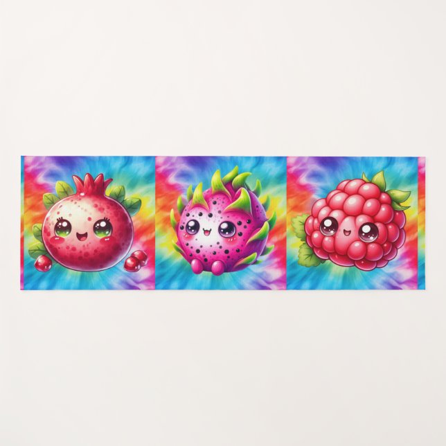 Krawatte-Dye Happy Dragon Fruit Yogamatte (Vorderseite (Horizontal))