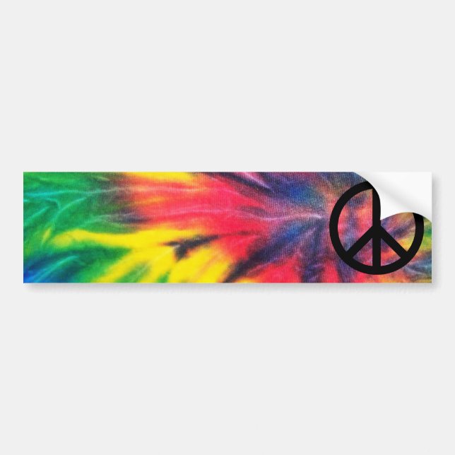 Krawatte Dyed Black Peace Sign Autoaufkleber (Vorne)