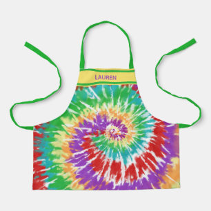 Krawatte Dyed Rainbow Swirl - Personalisierte Kind Schürze