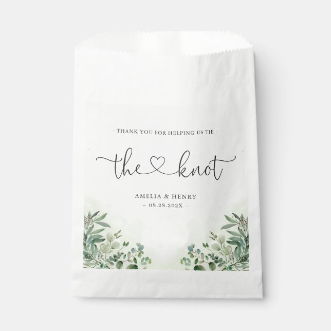 Krawatte | Eukalyptus Chic Wedding Vielen Dank Geschenktütchen (Vorderseite)