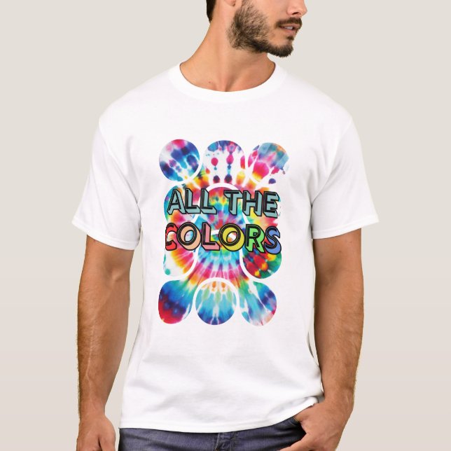 Krawatte-Farbblast im Retrostil T-Shirt (Vorderseite)