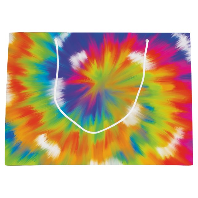 Krawatte-farbiges Regenbogenmuster, Trendfarbigkei Große Geschenktüte (Vorderseite)