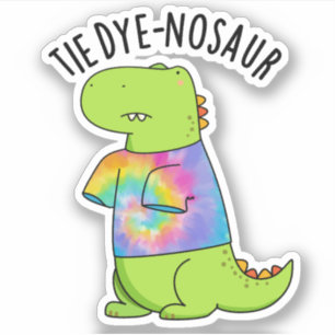 Krawatte-Farbstoff-Nosaur Funny Dinosaur Pun Aufkleber