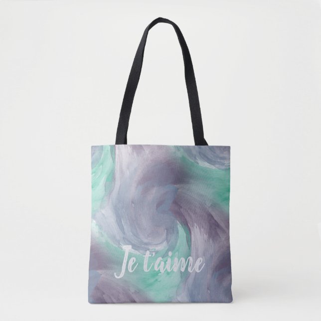Krawatte-Farbton Lila grünes, farbiges Wasser in L Tasche (Vorderseite)
